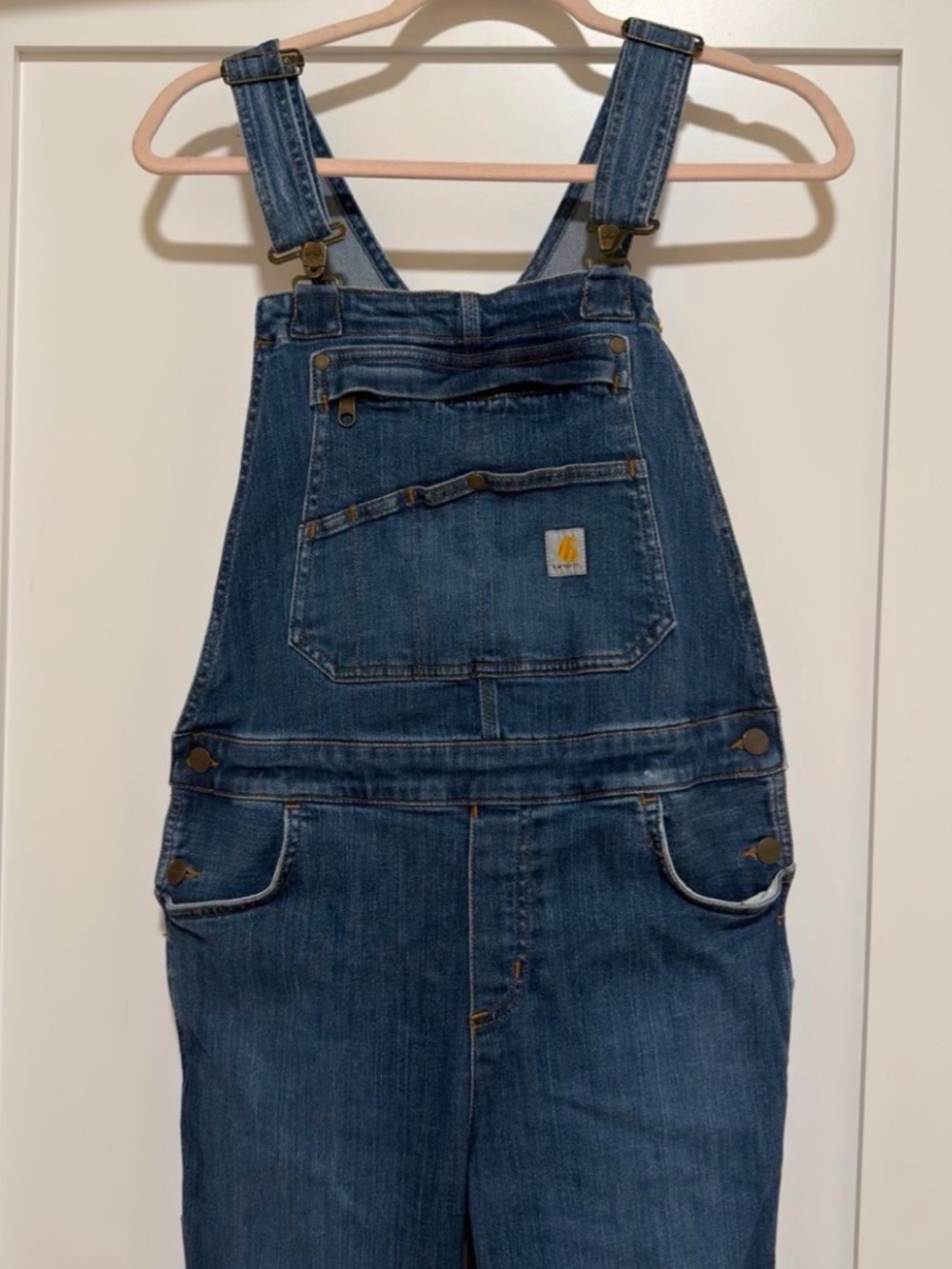 Carhartt Denim Overalls Relaxed Fit in Blue Wash - Picture 2 of 8
